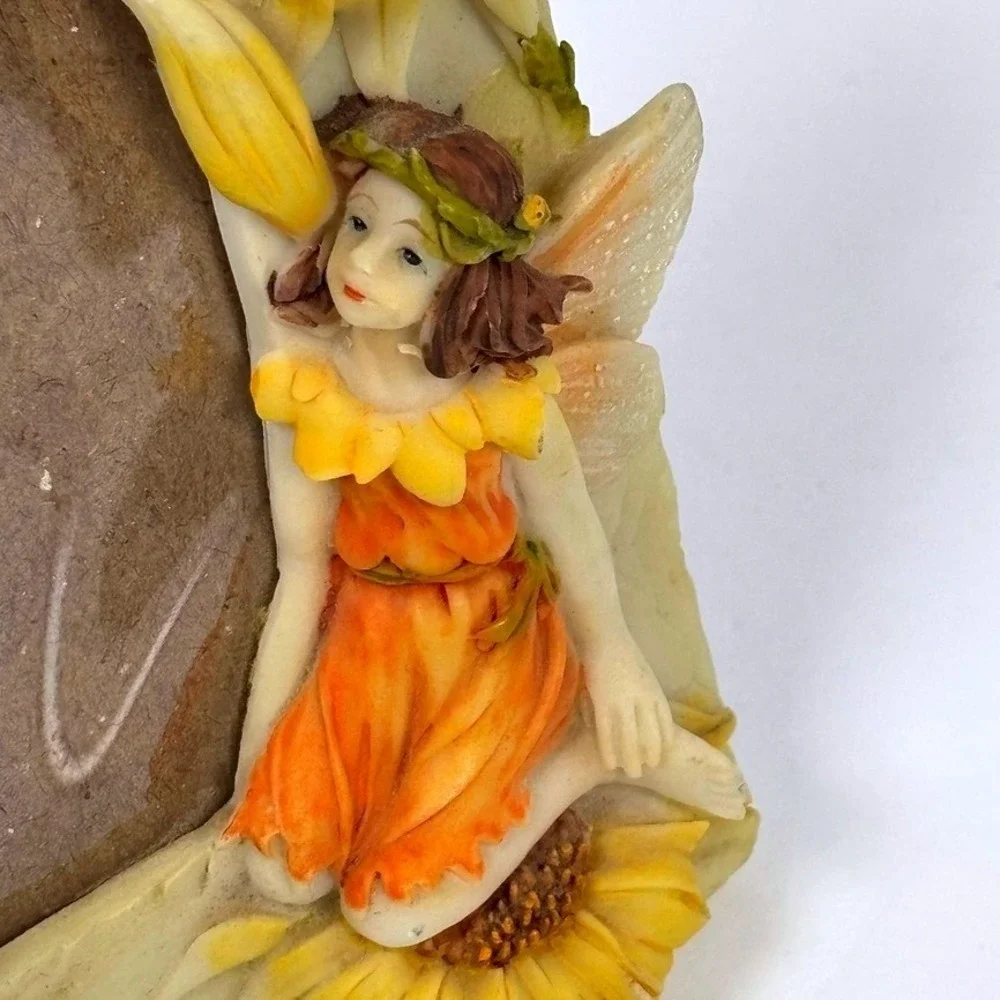 Y2K Fairy Sunflower Resin Phote Frame 3D Cottagecore Whimsical Garden Decor